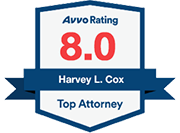 Avvo Rating 8.0 Harvey L. Cox Top Attorney