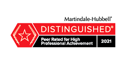 Martindale-Hubbell Distinguished Peer Rated for High Professional Achievement 2021